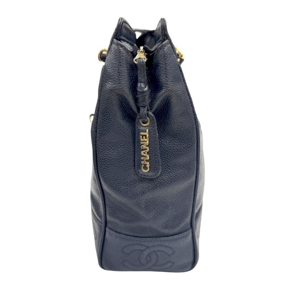 CHANEL Blue Caviar Leather Logo Tote Bag - Picture 3 of 11